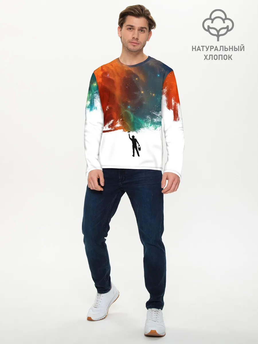 Мужской лонгслив базовый / Красим космос