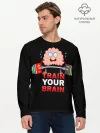 Мужской лонгслив базовый / Train your brain