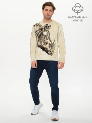 Мужской лонгслив базовый / Носорог