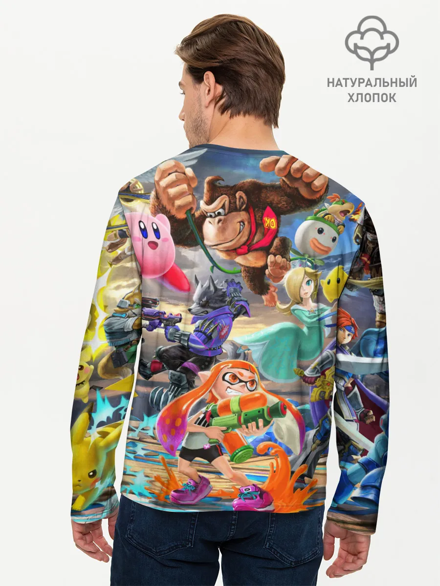 Мужской лонгслив базовый / Super Smash Bros ultimate