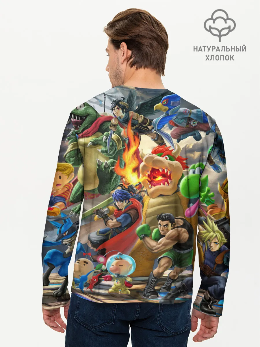 Мужской лонгслив базовый / Super Smash Bros ultimate