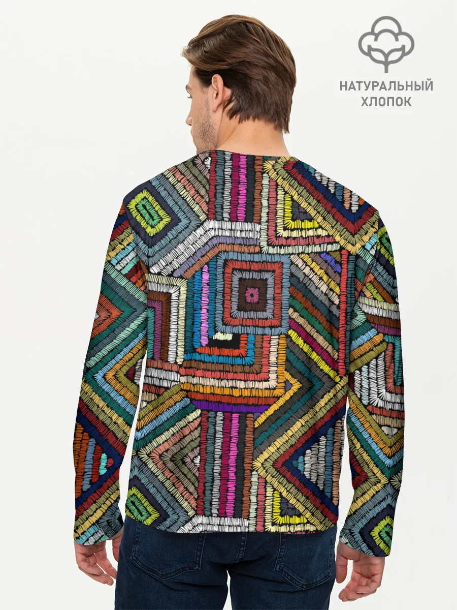 Мужской лонгслив базовый / Этнический орнамент