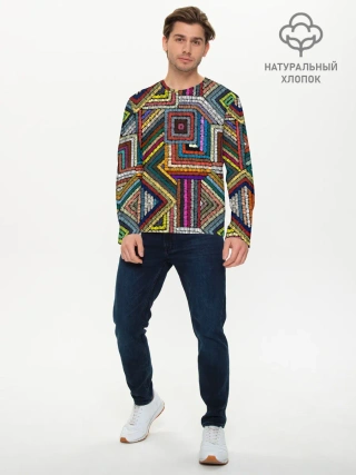 Мужской лонгслив базовый / Этнический орнамент