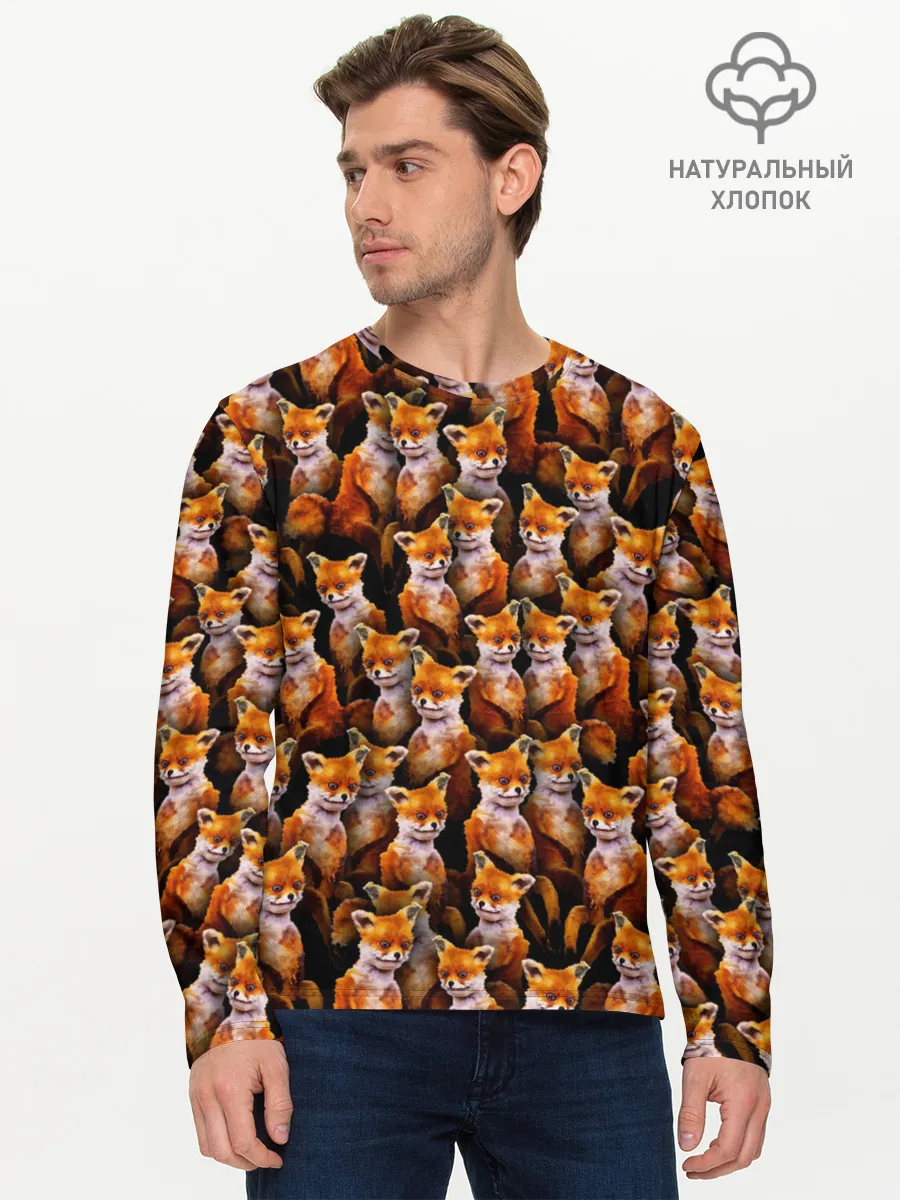 Мужской лонгслив базовый / Упоротые лисы