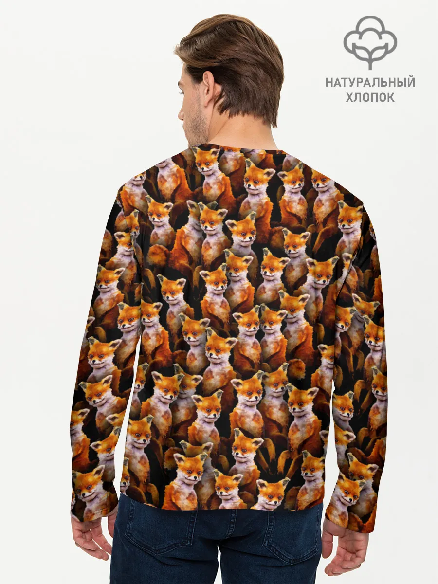 Мужской лонгслив базовый / Упоротые лисы