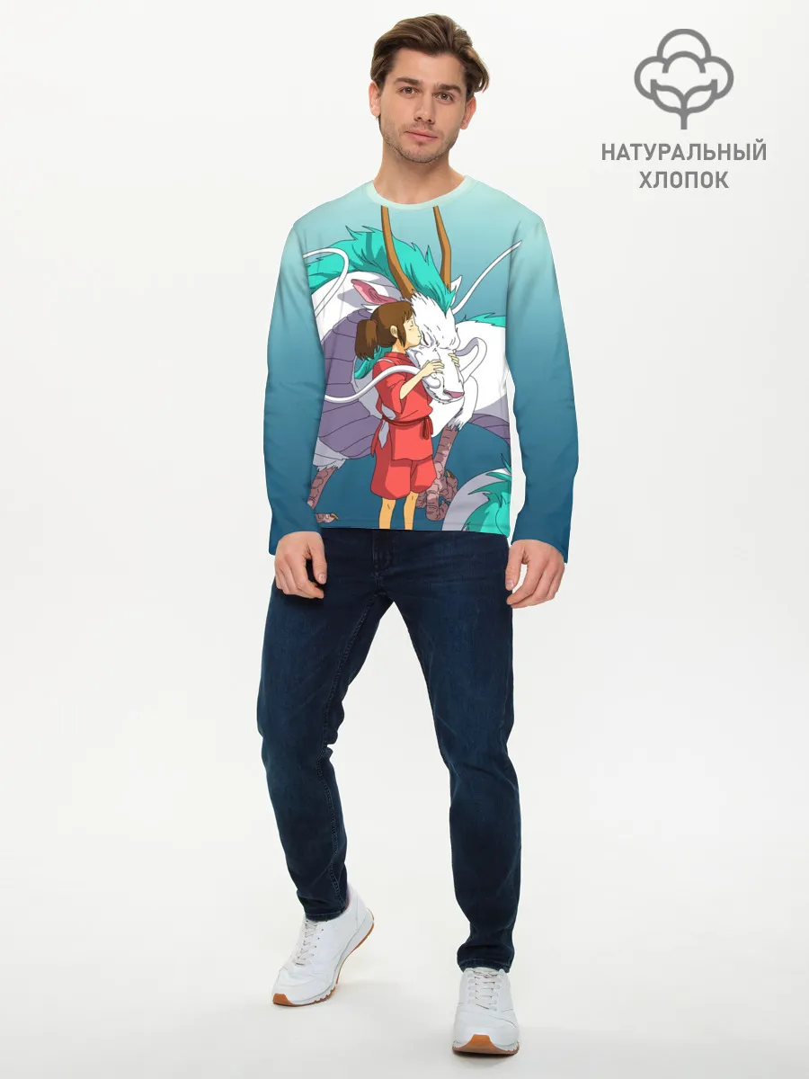 Мужской лонгслив базовый / Тихиро целует Хаку