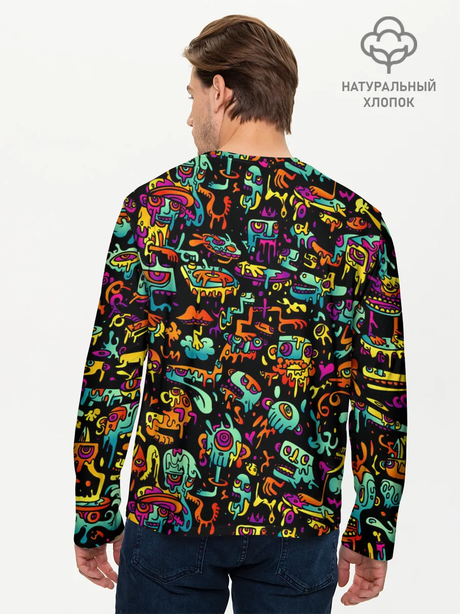 Мужской лонгслив базовый / Кислотный Диджей