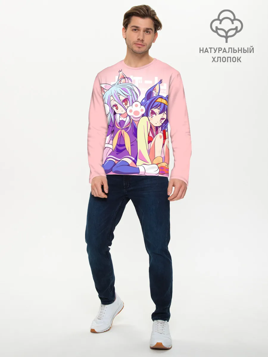 Мужской лонгслив базовый / аниме ушки