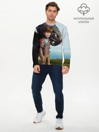 Мужской лонгслив базовый / Как приручить дракона