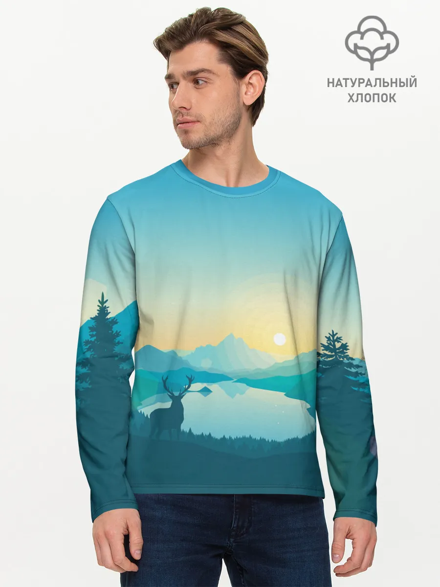 Мужской лонгслив базовый / Векторная природа