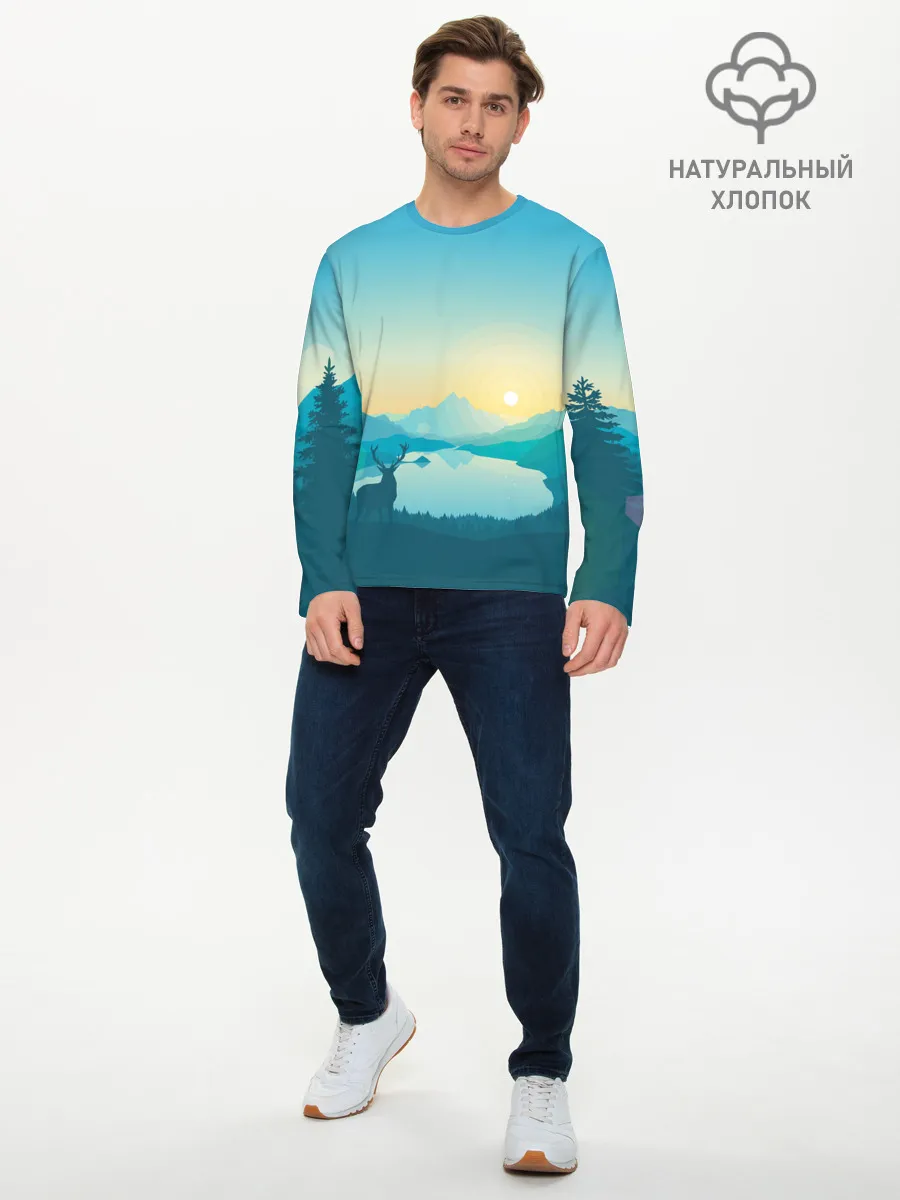 Мужской лонгслив базовый / Векторная природа