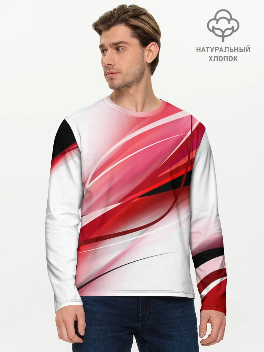 Мужской лонгслив базовый / Красная линия