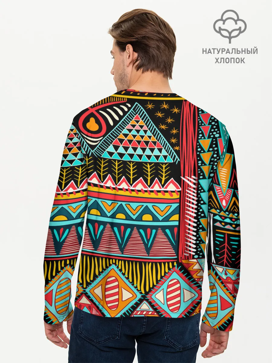 Мужской лонгслив базовый / Африканский стиль