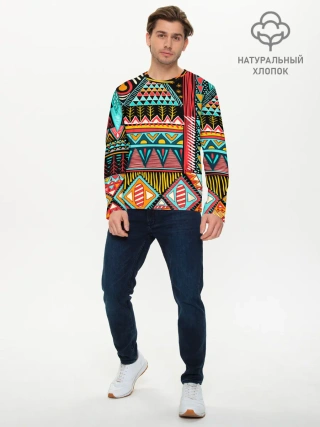 Мужской лонгслив базовый / Африканский стиль