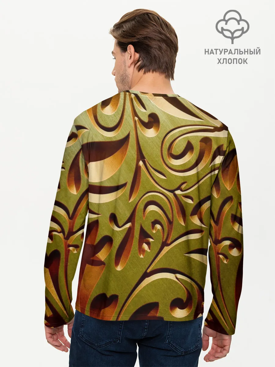 Мужской лонгслив базовый / Вырез по дереву