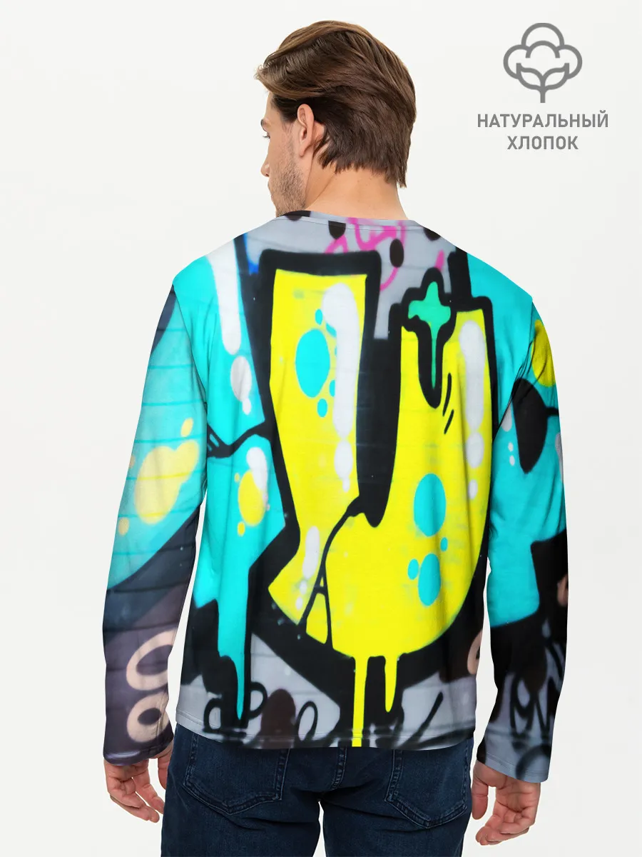 Мужской лонгслив базовый / Кислотный арт