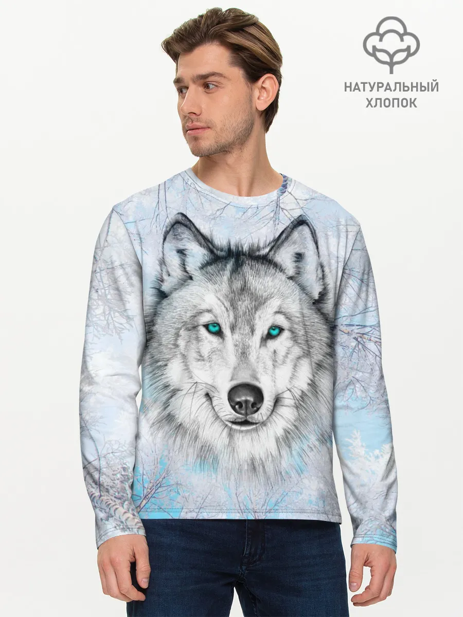 Мужской лонгслив базовый / Волк