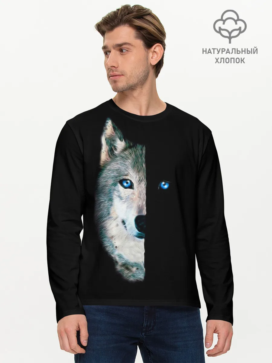 Мужской лонгслив базовый / Волк