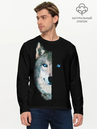 Мужской лонгслив базовый / Волк
