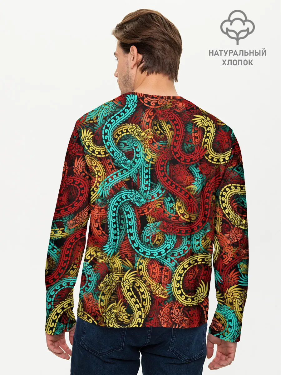 Мужской лонгслив базовый / Кетцалькоатли