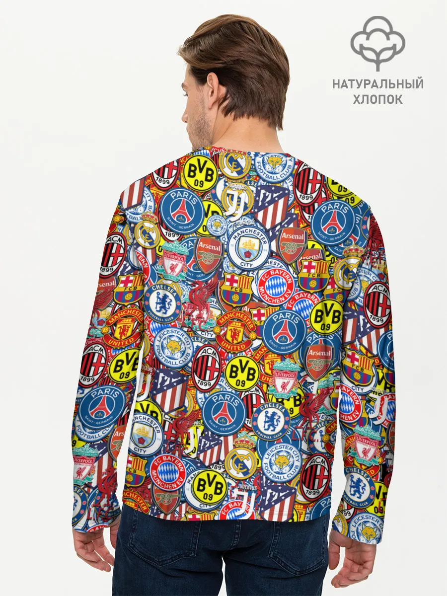 Мужской лонгслив базовый / ЛОГОТИПЫ ФУТБОЛЬНЫХ КОМАНД