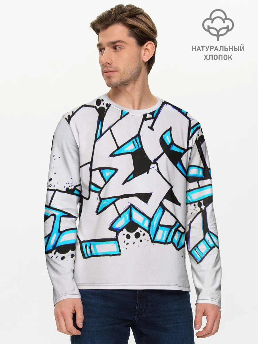 Мужской лонгслив базовый / Граффити