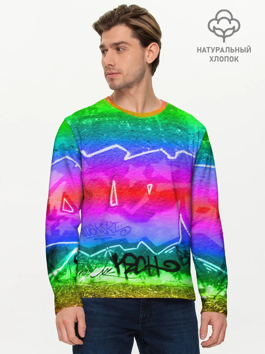 Мужской лонгслив базовый / GRAFFITI NEON