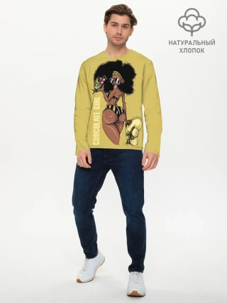 Мужской лонгслив базовый / Chocolate girl