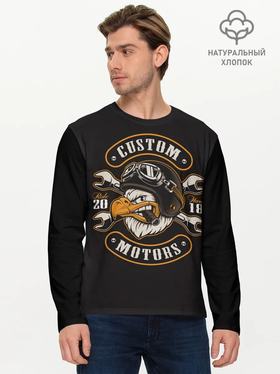 Мужской лонгслив базовый / American eagle with cigar