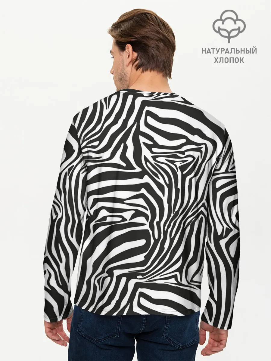Мужской лонгслив базовый / Полосы зебры