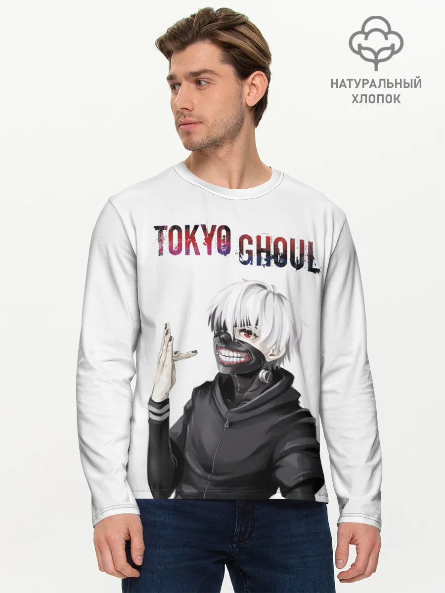Мужской лонгслив базовый / Kaneki Ken в профиль