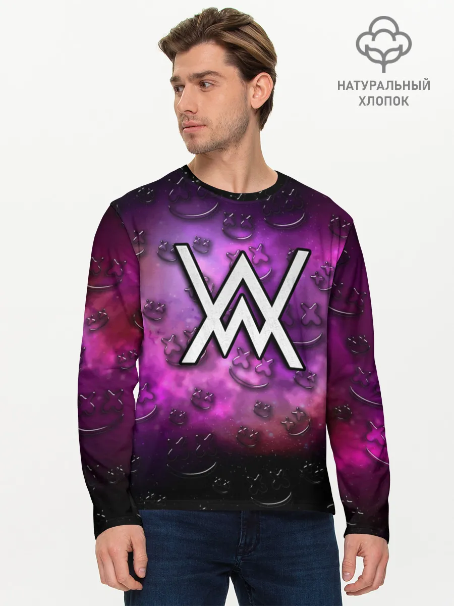 Мужской лонгслив базовый / Alan Walker & Marshmello