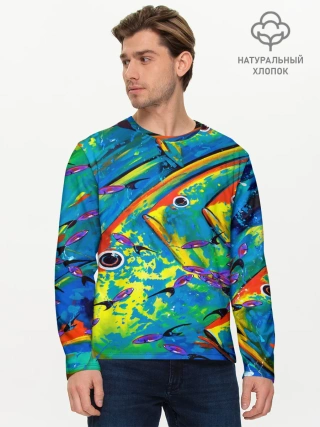 Мужской лонгслив базовый / Рыбы