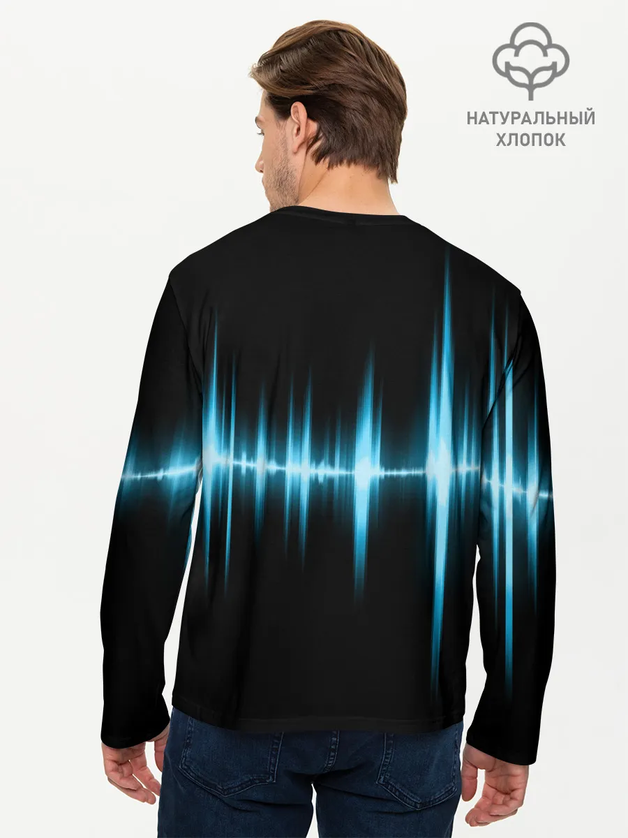 Мужской лонгслив базовый / Текстура эквалайзера