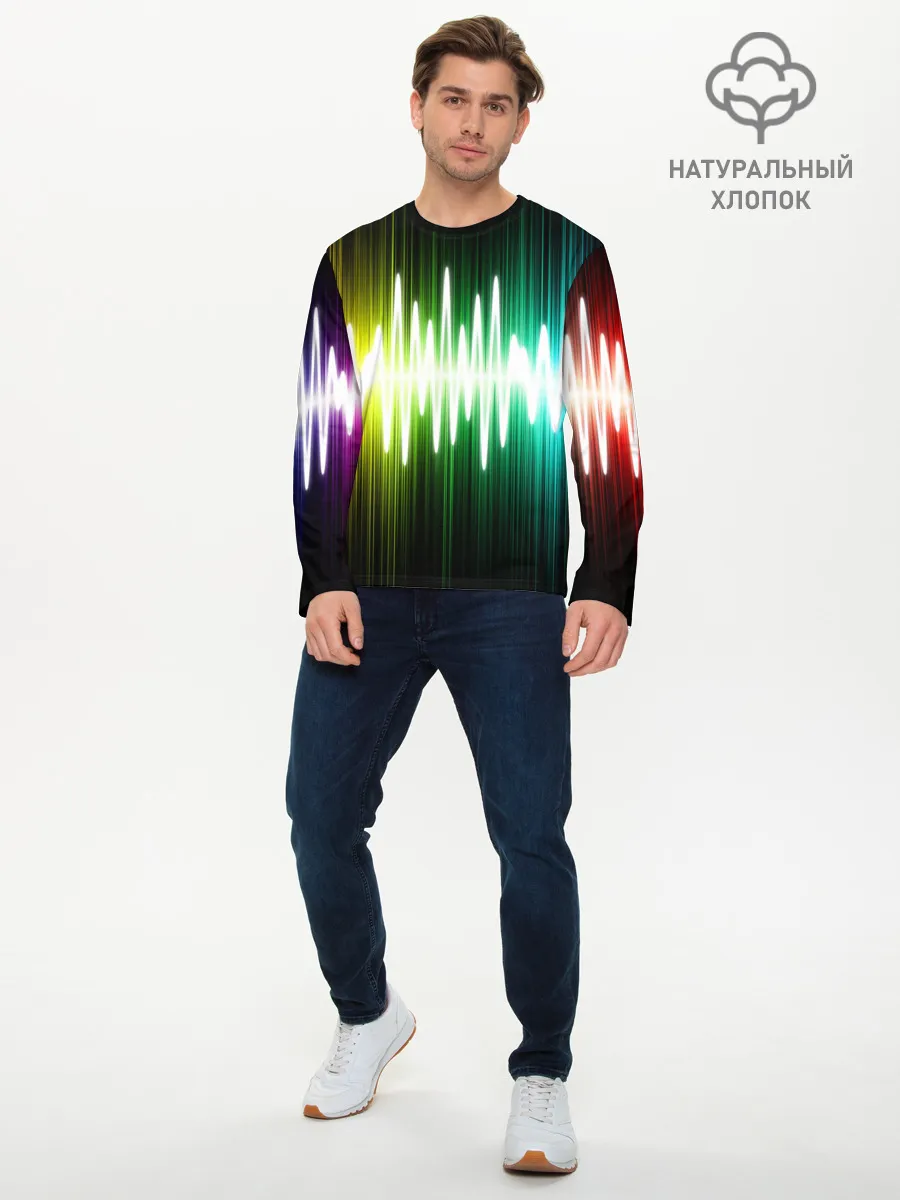 Мужской лонгслив базовый / music