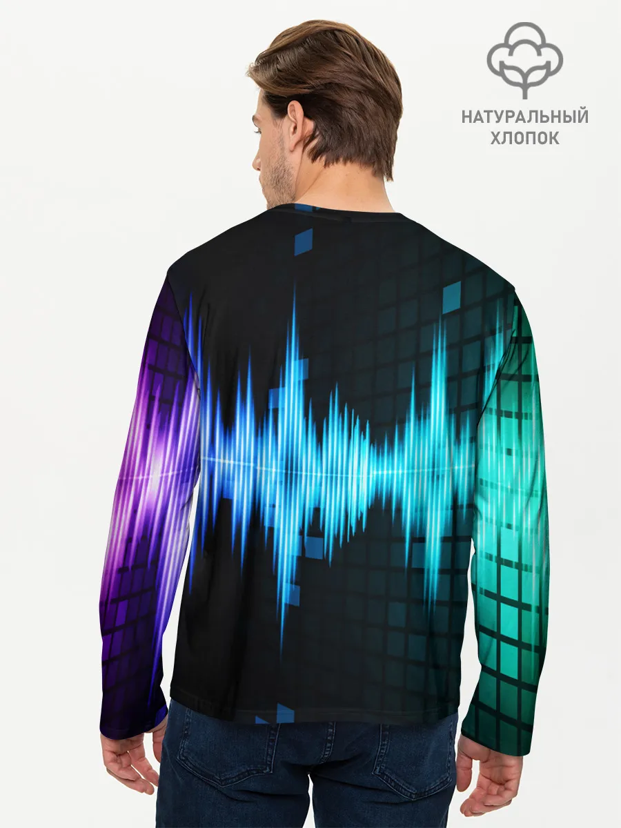 Мужской лонгслив базовый / neon music