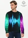 Мужской лонгслив базовый / neon music