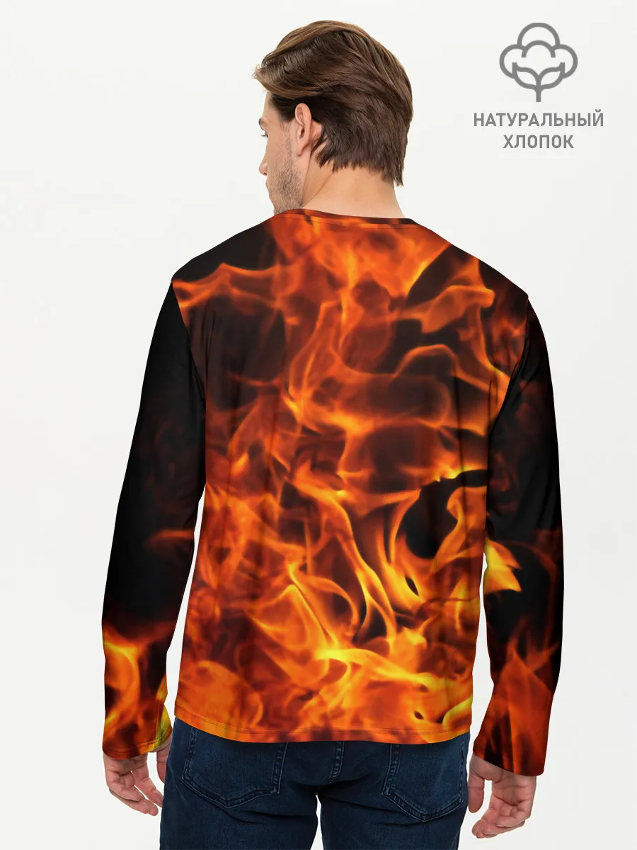 Мужской лонгслив базовый / огонь