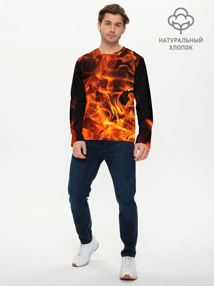 Мужской лонгслив базовый / огонь