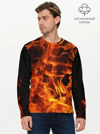 Мужской лонгслив базовый / огонь