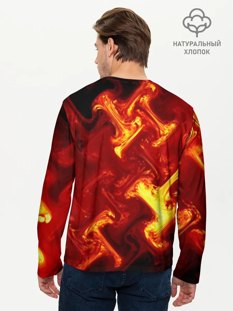 Мужской лонгслив базовый / Огненная лава