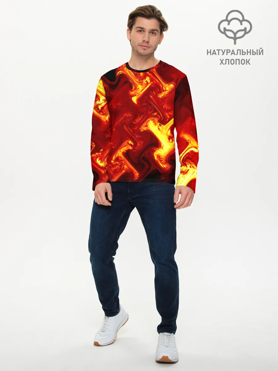 Мужской лонгслив базовый / Огненная лава