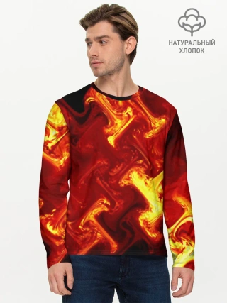 Мужской лонгслив базовый / Огненная лава