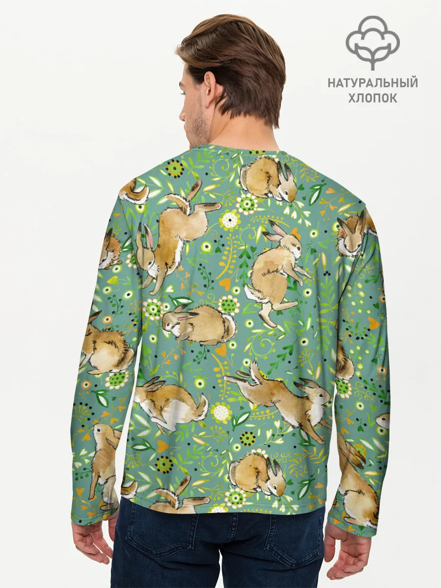 Мужской лонгслив базовый / Милые зайчата