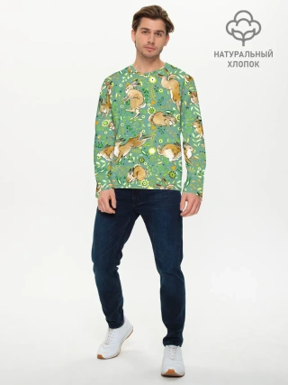 Мужской лонгслив базовый / Милые зайчата