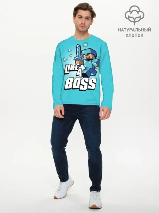 Мужской лонгслив базовый / Майнкрафт