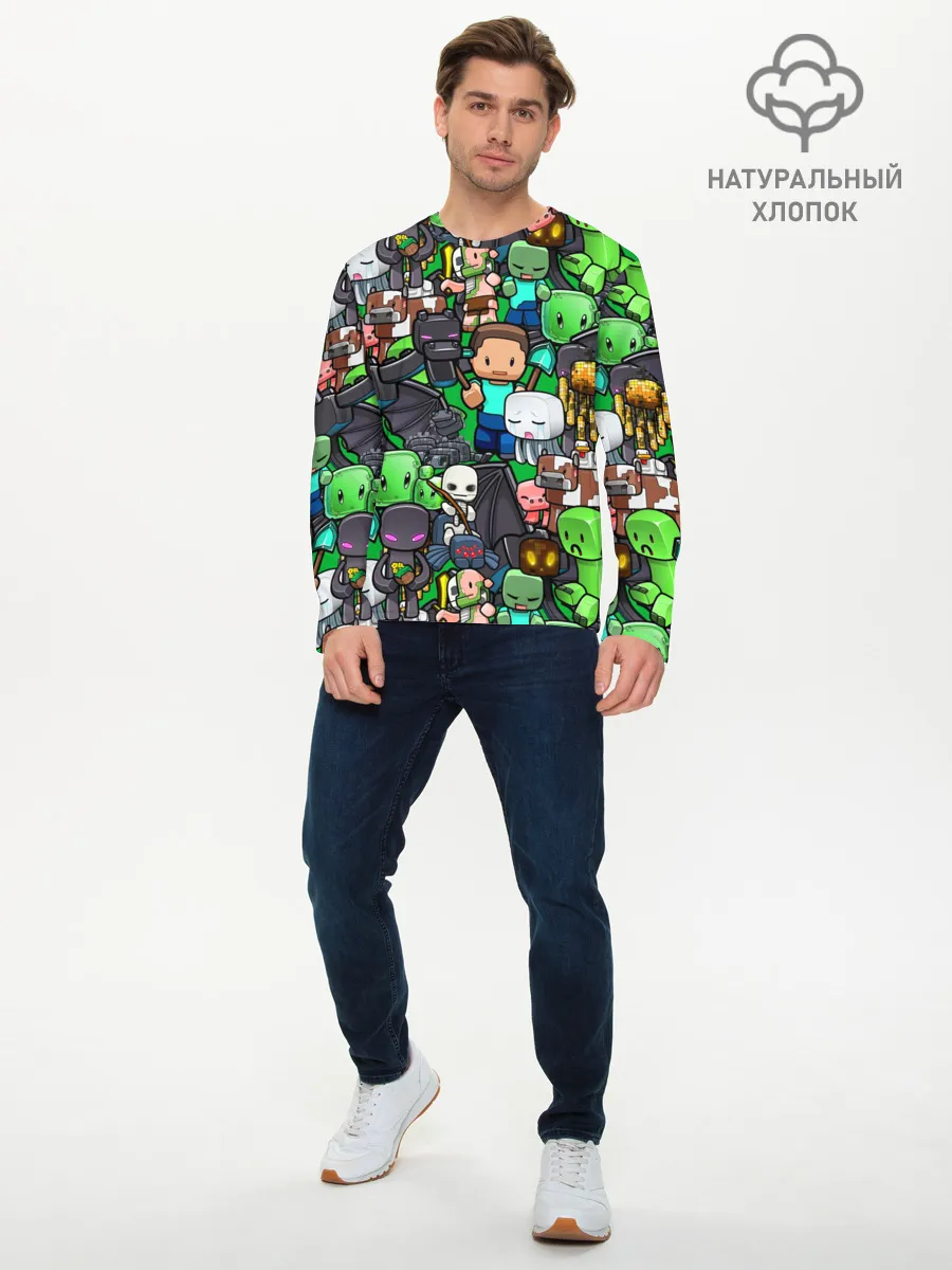 Мужской лонгслив базовый / Майнкрафт
