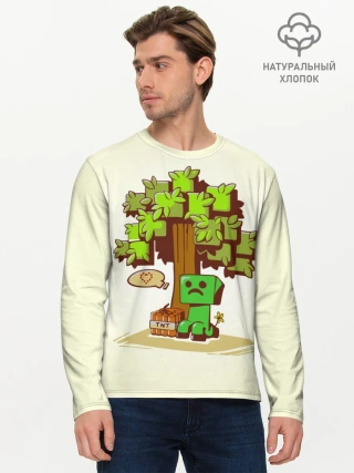 Мужской лонгслив базовый / Майнкрафт, Крипер