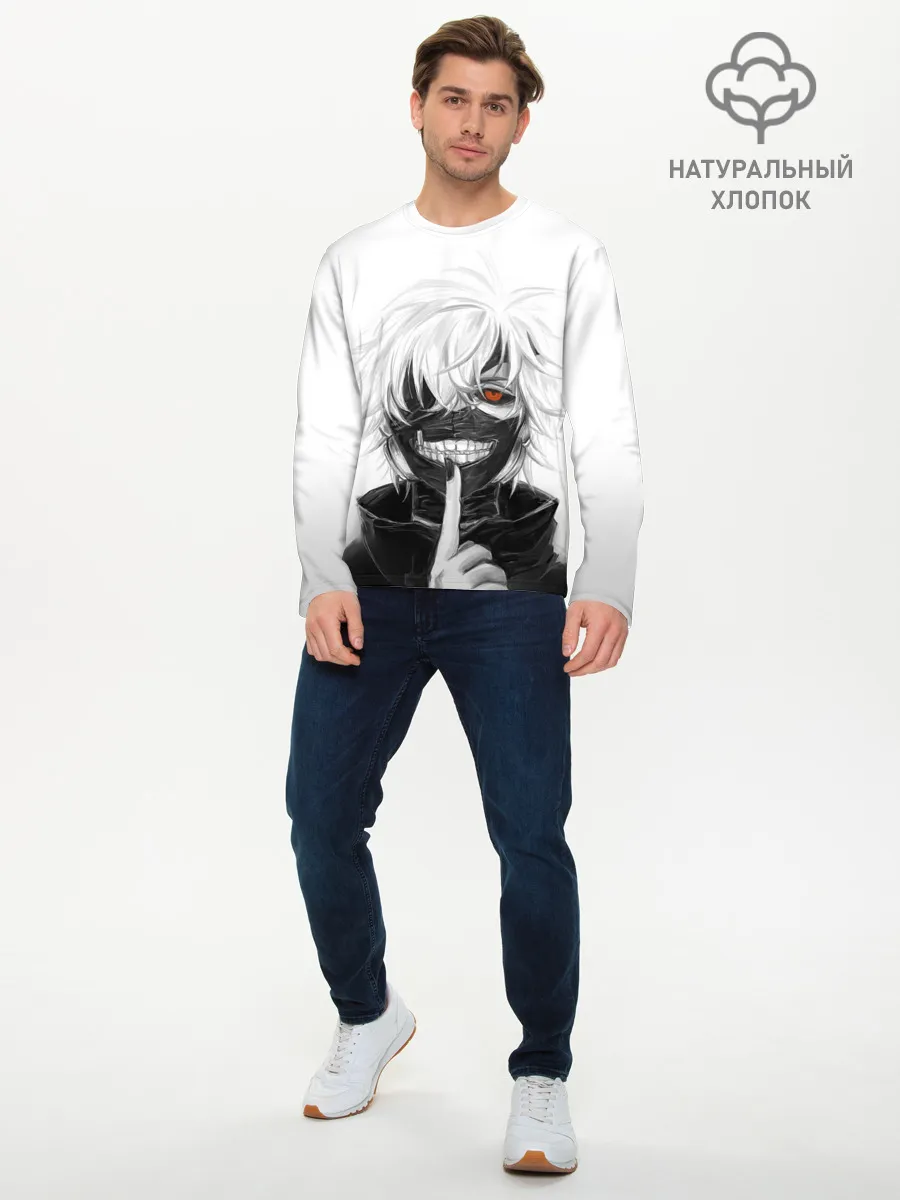 Мужской лонгслив базовый / Kaneki Ken в анфас