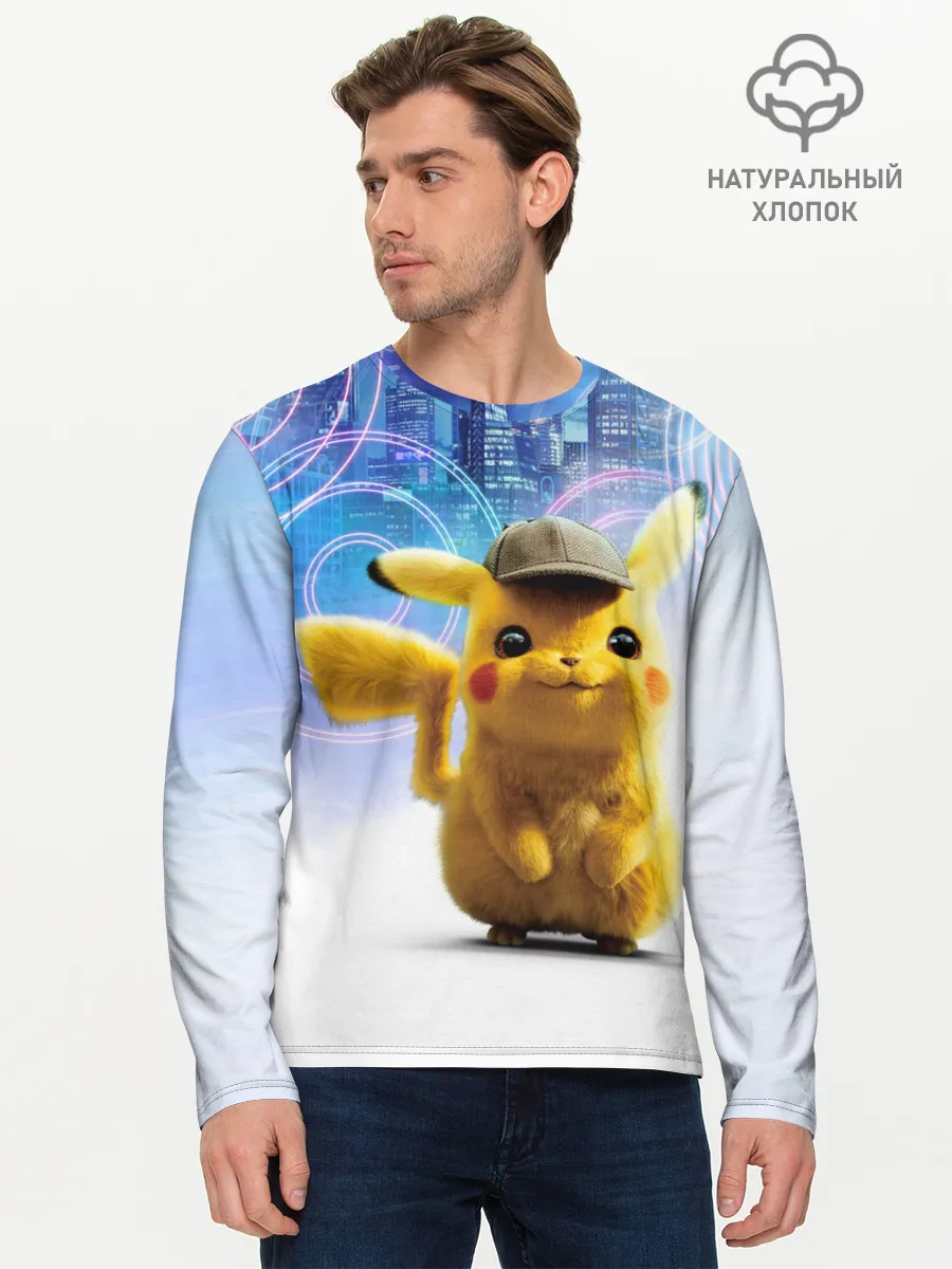 Мужской лонгслив базовый / Pikachu Detective